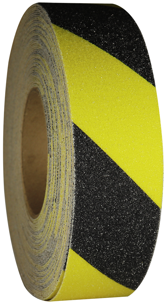 2 Black/Yellow Hazard Stripe Grit Stop Anti-Slip Tape
