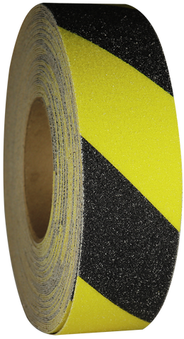 2" Black/Yellow Hazard Stripe Grit Stop Anti-Slip Tape